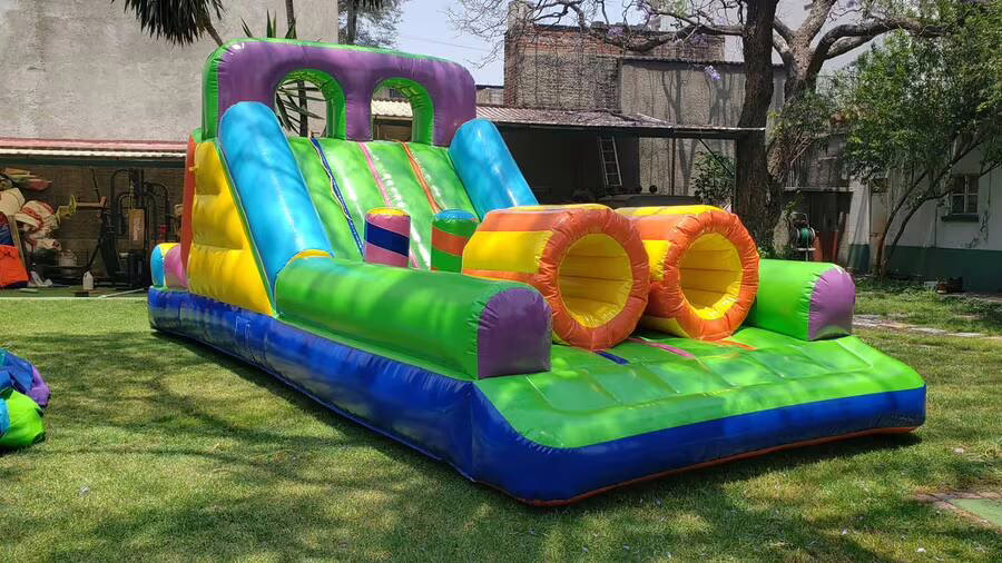 Circuito Extremo BRINCOLINS 12 metros doble carril team building adultos eventos corporativos CDMX